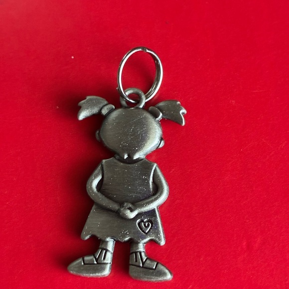 Charming Silver and Blue Girl Pendant Necklace - Picture 4 of 5